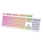 HK Gaming Pudding Keycaps Set | Doubleshot PBT Keycap Set | Full 108 OEM Profile Key Set | ANSI US-Layout | For Mechanical Keyboard | Compatible with Cherry MX, Gateron, Kailh, Outemu |Pink