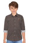 Allen Solly Boy's Regular Fit Shirt (ABSFCSPFT16695_BLACK13 black