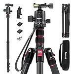 SmallRig CT-20 Camera Tripod, 78" Foldable Aluminum Tripod & Monopod, 360°Ball Head Detachable and Quick Release Plate, Payload 33lb, Adjustable Height from 18.5" to 78" for Camera, Phone - 3474C