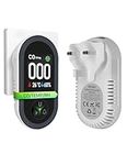 MOES Carbon Monoxide Detector with Temperature & Humidity Display - 85dB Alarm, 2" HD Screen, Manual-Rotate Display, UK Plug, High Precision CO Sensor for Home Safety