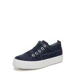 Blowfish Malibu Women's Modern Sneaker, Indigo Blue Washed Linen, 8