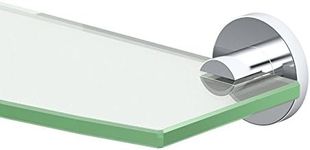 Gatco 4686 Channel Glass Shelf, Chrome/Wall Mounted 20.13" X 5.25" Curved Tempered Glass Shelf for Bathroom