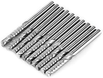 Engraving Bits, 10pcs Single Flute End Mills Tungsten Carbide Spiral Milling Cutter CNC Router Bits 4mm Shank