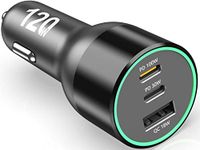 120W USB C Car Charger, 100W Type C PD 30W PPS 45W QC 18W Super Fast Charging LED Cigarette Lighter USB-C Car Adapter for iPhone 16 15 14 Pro Samsung S24 S23 Ultra Note 20 iPad MacBook Pro Air Laptop