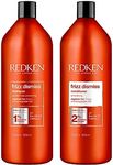 Redken Frizz Dismiss Shampoo and Conditioner Set, Liter Duo for Frizzy Hair, Smooths Hair & Manages Frizz, Sulfate Free