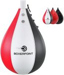 Boxerpoint Speed Bag Boxing Equipment – Durable PU Leather Punching Bag for Adults – Anti-Leak Speed Bags for Boxing & MMA – Hanging Speed Punching Ball for Home and Gym (Tricolor)