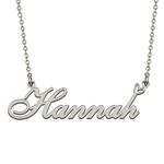 HUAN XUN Silver Pendant Name Necklace Jewelry Personalized for My Bitchs Hannah Birthday Gift