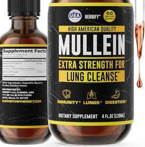 HERBIFY Mullein Drops - Lung Cleanse - Leaf Extract - Powerful Mullein for Immune Support,Detox & Respiratory Support - Made in USA - Herbal Supplements - 4 Oz