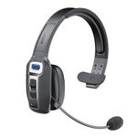 SKYCOMET Bluetooth V5.2 Headset, Trucker Bluetooth Headset with AI Noise Cancelling Mic, 65-Hour Battery, Connect 2 Devices, Trucker Headset for Remote Work, Online Meeting and Business Travel