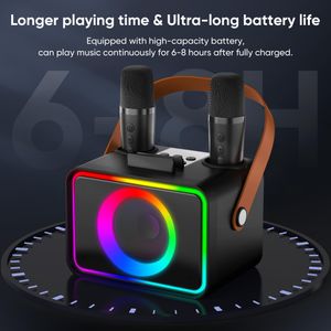 Portable Karaoke Machine with 2 Wireless Microphones – Bluetooth Speaker
