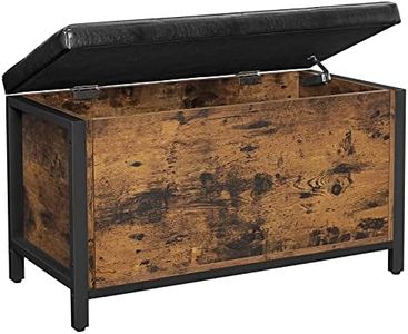 VASAGLE Entryway Storage Bench Rustic Brown and Black LSC80BX