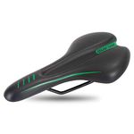 DRBIKE Comfortable Bike Seat for Men & Women, Bike Saddle with Soft Memory Foam Padded, Wide Bicycle Saddle Replacement Universal Fit for Mountain, Road, Cruiser & Indoor Bike, Waterproof, Black
