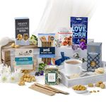 Hattie's Gifts Gourmet Christmas Food Hamper with Afternoon Tea, Shortbread, Cheese Bites, Gourmet Popcorn, Nuts - Luxurious Sweet and Savoury Food Gifts for Men & Women