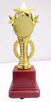 Metallic Fiber 3 Star Golden Winning Trophy/Award for Winners (8 inches of Pack 3)