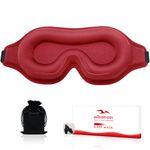 Sleep Mask for Men Women, Upgraded 3D Contoured Cup Eye mask Blindfold, Block Out Light, Eye mask with Adjustable Strap, Breathable & Soft for Sleeping, Yoga, Traveling (Red)…