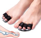 Pozpo Tech Hammer Toe Straightener Corrector Splint Brace for Women fit 2nd 3rd and 4th Toes - (M-Black) - 1 Pair