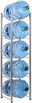 LIANTRAL 5 Gallon Water Jug Holder, 5 Tiers Silver Heavy Duty Water Rack Freestanding, Water Bottle Organizer for Home Office