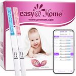 Easy@Home 50 Ovulation Test Strips and 20 Pregnancy Test Strips, Ovulation and Pregnancy Test Kit Powered by Premom Ovulation Predictor iOS and Android App