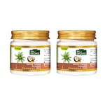 INDUS VALLEY Bio Organic Extra Virgin Organic Coconut Oil Set Of 2 With Natural Aroma Of Coconut Oil For Hair & Skin Care (175x2 = 350ml) (Set of 2)