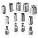 Olsa Tools SAE Socket Set (13pc) | 1/4-Inch Drive | 6-Point Shallow Socket Set | Standard Imperial Sizes from 1/8" to 5/8" | Mechanic Fractional Short Chrome Sockets | Professional Grade