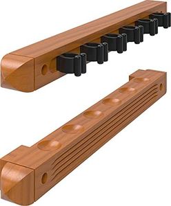 Viper 2-Piece Wall Mounted Hardwood Billiard/Pool Cue Rack, Holds 6 Cues