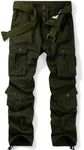 OCHENTA Men's Military Cargo Pants, 8 Pockets Combat Trousers #3357 Army Green 42