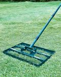 Lawn Leveling Rake,Stainless Steel Lawn Leveler with 17”x10” Ground Plate, 78” Adjustable Long Handle, Heavy Duty Level Lawn Tool for Grass, Golf Field, Level Soil or Dirt Ground Surfaces-Green