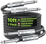 Guitar Cable 10 ft 2 Pack, Nylon Br