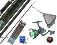 Complete Fishing Kit Set 11' Carbon Rod, Rear Drag Reel, Landing Net and Tackle Set. Hunter Pro