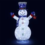 3D Snowman Christmas Light 150cm 200 LED Rope String Xmas Decoration Gift Festival Holiday Outdoor Figure Display Cold White Foldable 8 Modes