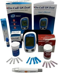 KETONE-GK Dual Glucose & Ketone Testing Kit (mmol/L) for Ketosis & Diabetes Management. 25 Blood Ketone Test Strips 50 Glucose Test Strips, Meter, Lancets, Lancing Device