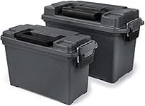 VicBre Ammo Storage, Plastic Ammo Storage Box, Lockable Waterproof Ammo Can for Pistol, Rifle, Shotgun(Combo 2 Pack)