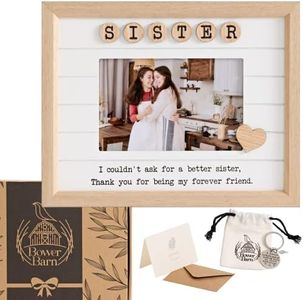 Bower Barn Sister Gifts,Sister Picture Frame,Birthday Gifts for Sister from Sister,Cute Photo Frame Presents for Sister-in-Law,6x4 Cool Picture Frame, Keychain and Gift Card