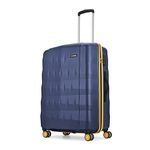 Aristocrat Comet Check-in Trolley Bag 66cm | Medium | Hard Luggage| Smooth 8-Wheel Suitcase| Combination Lock with Sturdy Zipper | Full Fabric Convipack | 3-Year International Warranty (Blue)