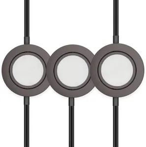 GETINLIGHT 2.75" Wide 4000K Swivel and Dimmable Wired LED Puck Lights Kit, Plug-in or Hardwired Installation, Recessed or Surface Mounted, Bronze Finished, Set of 3, IN-0107-3-BZ-40