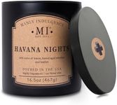 Manly Indulgence Havana Nights Scented Candle for Men 16.5 oz | 2 Wick & 2X Intense Fragrance | Bergamot, Tobacco & Mahogany Bark | Up to 60 Hour Burn, Soy Blend Wax, USA Poured