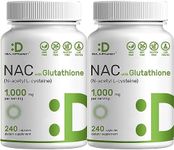 2 Pack NAC Supplement (N-Acetyl Cysteine) 1,000mg Serving with Reduced Glutathione, 480 Capsules