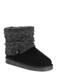 MUK LUKS Women's Laurel Boots, Black Heather, 8 Wide