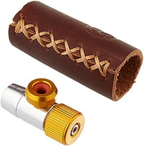 Portland Design Works Tiny Object CO2 Inflator with Leather Sleeve,Gold/Silver