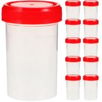 Healvian Specimen Cups with Lids 15pcs Clear Urine Collection Cup 60ML Urine Sample Jar Containers for Pee Semen Sperm Sample Testing (Random Color)