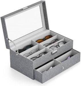 CO-Z Double layer 12 grid Multi Sunglasses Organizer for Women Men