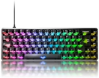Akko MOD68 HE 8K Gaming Tastatur, CNC-gefrästes Aluminium, Rapid-Trigger Tastatur, 65% ISO-DE QWERTZ-Layout, RT0,005 mm, kabelgebundene Tastatur, (Black Transparent, AstroAim Magnetschalter)