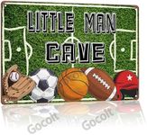 Gocolt Little Man Cave, Metal Game Door Sign for Players Room Decoration, Boys Bedroom Decor, Nursery Playroom Wall Art 12×8 inch