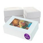 Culpitt 6 Hole Cupcake Box, 5 Pack, White Cupcake Boxes For Carrying And Displaying Tasty Muffins, Fairy Cakes, And Treats