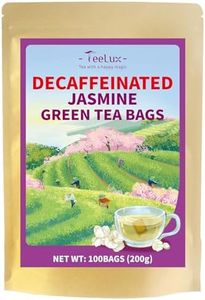 TeeLux Decaf Jasmine Green Tea Bags, Decaffeinated Jasmine Scented Green Tea, Pleasant Aroma & Smooth Taste, 100 Count