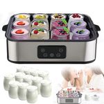 Automatic Yogurt Maker,1400ML Yogurt Maker Machine with LCD Display,Multi-Function Electric Yogurt Machine,Adjustable Temperature & Time Control for Homemade Yogurt,Yogurt Jar with 8 Lids (2200ml)