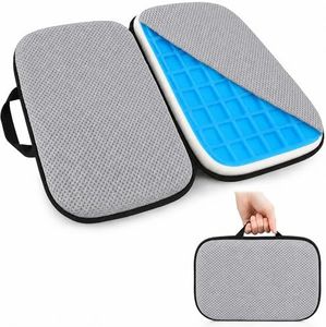 Sojoy 3 in 1 Foldable Gel Seat Cushion Featured with Memory Foam Breathable Seat Cushion for Pressure Relief (Size: 18.5“ x 15" x 2"，Gray Mesh)