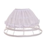 GRACEART 4 Hoops Skirt Petticoat Pannier Cage Skirt bridal Slips(White)