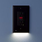 3 Pack - SnapPower GuideLight 2 for Outlets [for GFCI Outlets Only] - Night Light - Electrical Outlet Wall Plate With LED Night Lights - Automatic On/Off Sensor - (GFCI, Black)