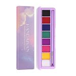 Mysense Water Activated Colorful Eyeliner Palette,UV Paint Eyeliner,8 Bright Rainbow Color Hydra Eye Liner with Eyeliner Brush,Ultraviolet Luminous Face Paint High Pigment Eye Liner Palette,02